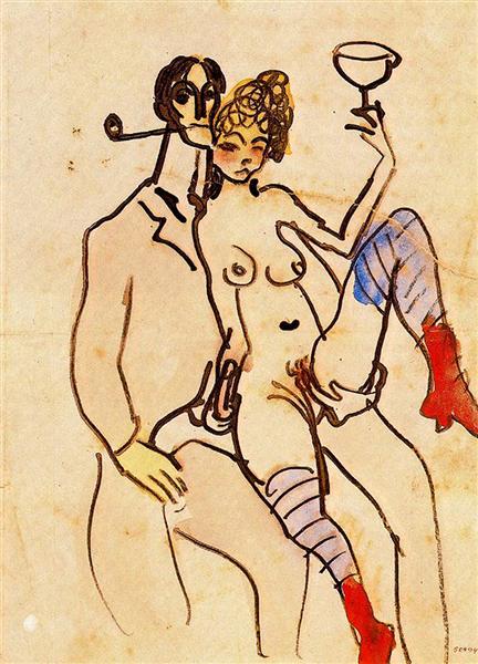 Pablo Picasso Oil Painting Angel Fernandez De Soto With Woman